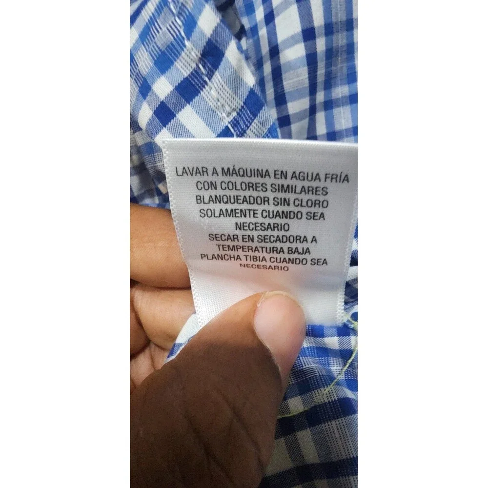 Club Room Men's Size S Multicolor Plaid Shirt Blue Green Cotton Short Sleeve